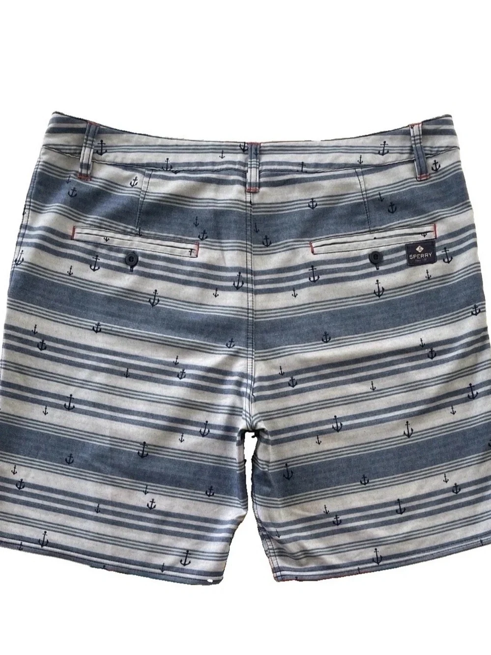 Sperry Top-Sider blue Anchor Stripe hybrid board swim Shorts 38 XL